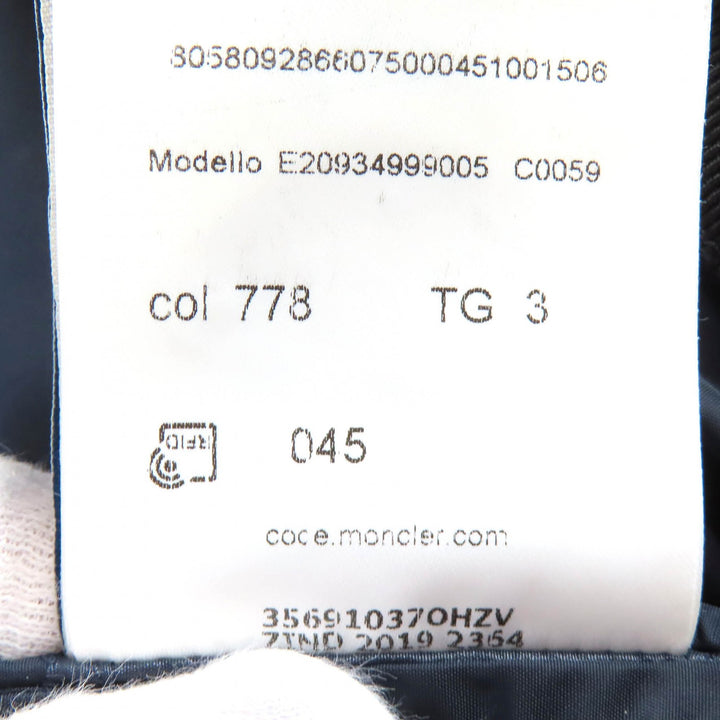 美品△MONCLER モンクレール E20934999005 MIRIELON ミリエロン ロゴワッペン付 ZIP UP スタンドカラー ダウンコート ネイビー 3 正規品