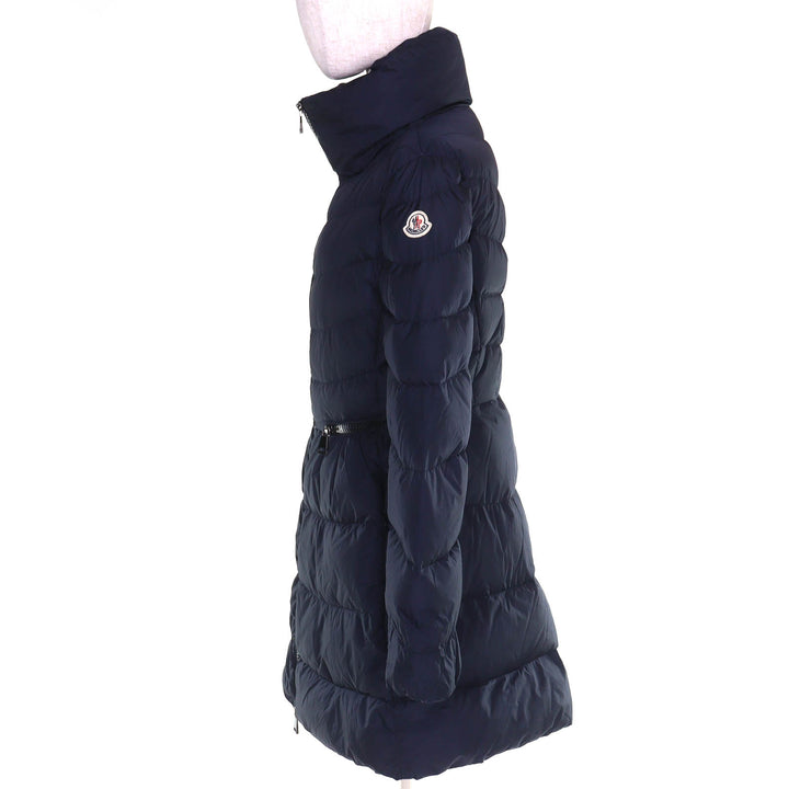 美品△MONCLER モンクレール E20934999005 MIRIELON ミリエロン ロゴワッペン付 ZIP UP スタンドカラー ダウンコート ネイビー 3 正規品