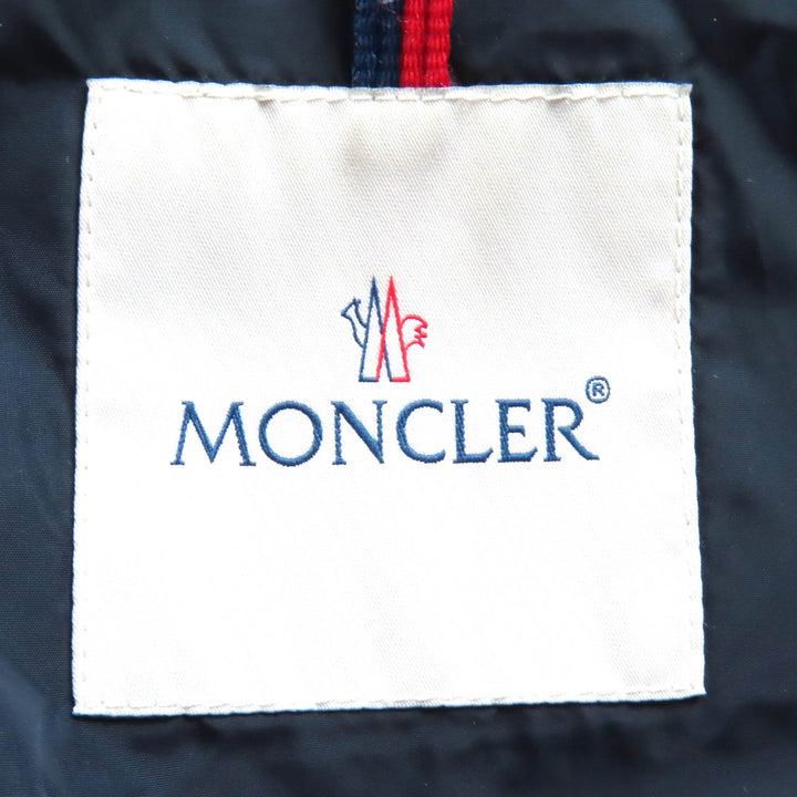 美品△MONCLER モンクレール E20934999005 MIRIELON ミリエロン ロゴワッペン付 ZIP UP スタンドカラー ダウンコート ネイビー 3 正規品