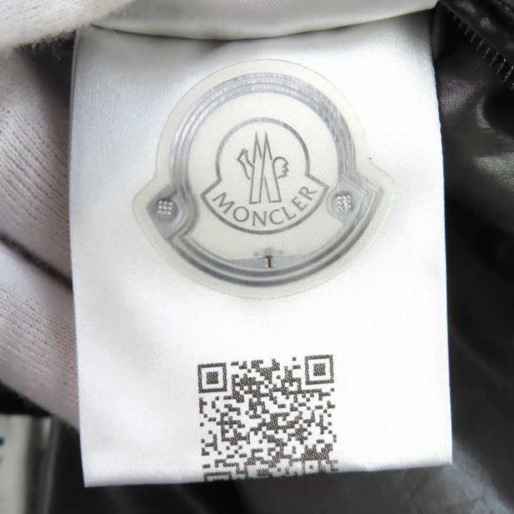 極美品△MONCLER モンクレール 22-23AW I20911A53600 MAYA マヤ ロゴワッペン フード付き WZIP ダウンジャケット ブラック 2 正規品 メンズ