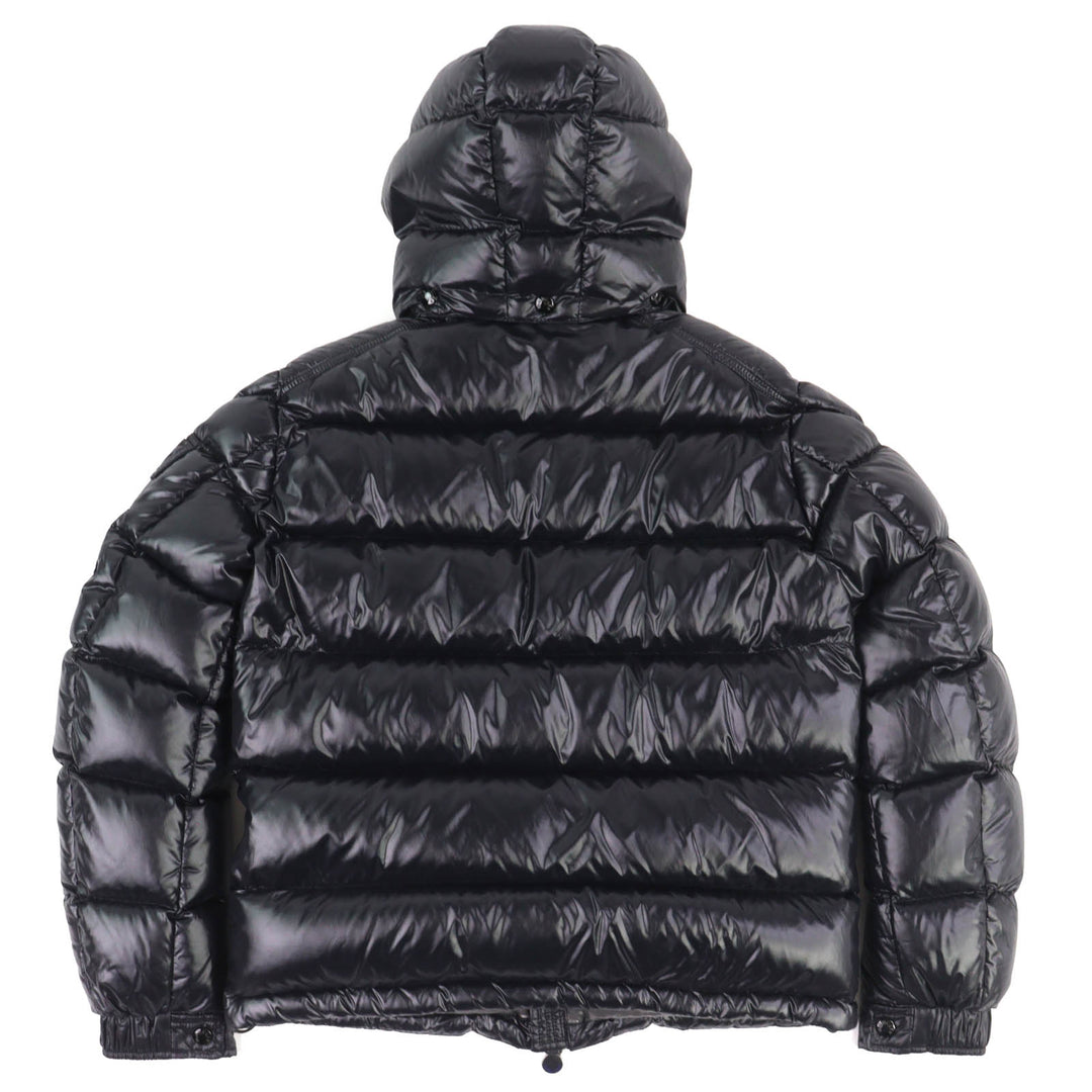 極美品△MONCLER モンクレール 22-23AW I20911A53600 MAYA マヤ ロゴワッペン フード付き WZIP ダウンジャケット ブラック 2 正規品 メンズ