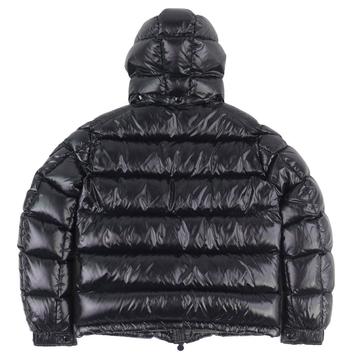 極美品△MONCLER モンクレール 22-23AW I20911A53600 MAYA マヤ ロゴワッペン フード付き WZIP ダウンジャケット ブラック 2 正規品 メンズ