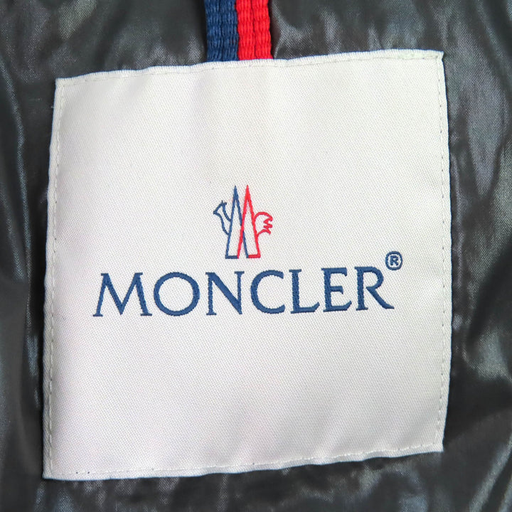 極美品△MONCLER モンクレール 22-23AW I20911A53600 MAYA マヤ ロゴワッペン フード付き WZIP ダウンジャケット ブラック 2 正規品 メンズ