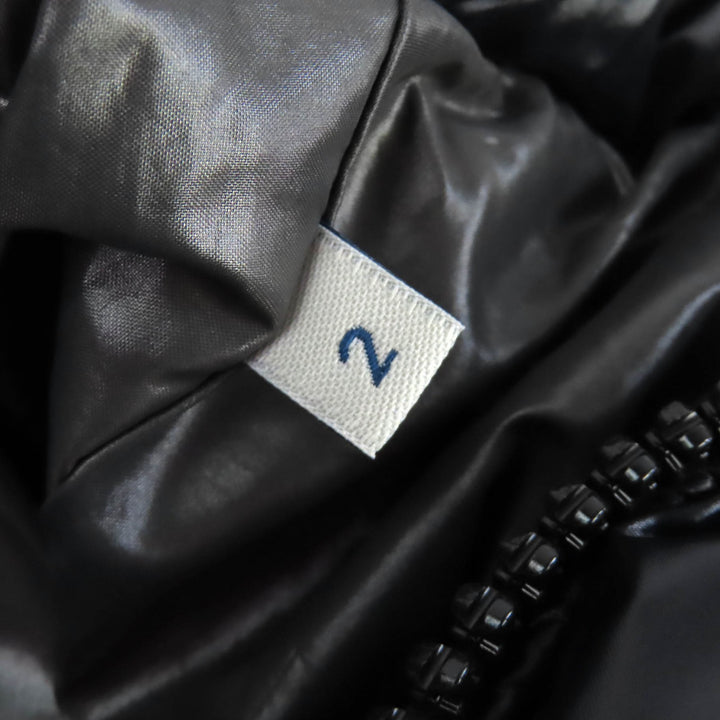 極美品△MONCLER モンクレール 22-23AW I20911A53600 MAYA マヤ ロゴワッペン フード付き WZIP ダウンジャケット ブラック 2 正規品 メンズ