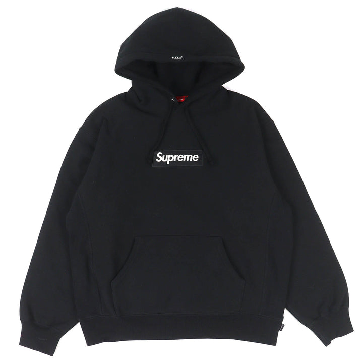美品△Supreme シュプリーム 24AW Box Logo Hooded Sweatshirt コットン ボックスロゴ 長袖 スウェット パーカー ブラック M カナダ製
