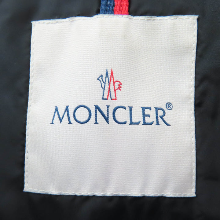 美品☆MONCLER モンクレール 20-21AW FLAMMETTE フラメッテ ロゴワッペン・フード付 ダウンコート ブラック 0 正規品 レディース
