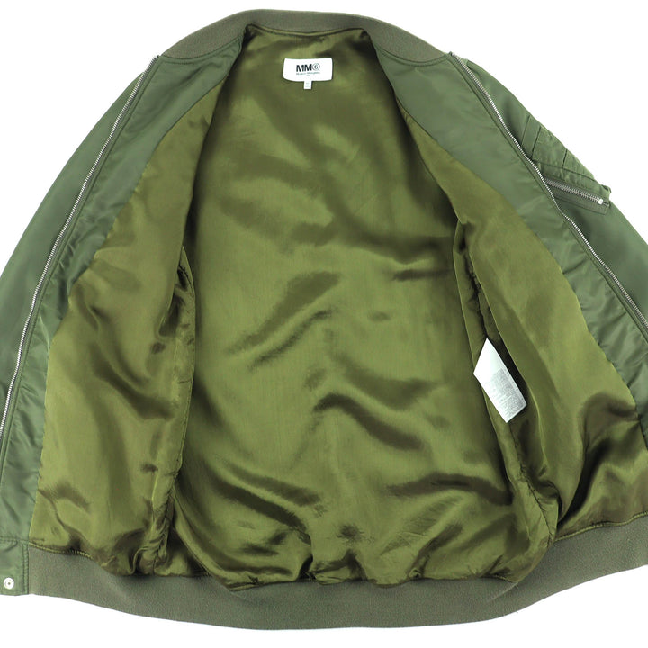 極美品△MM6 Maison Margiela エムエムシックス メゾンマルジェラ 21AW S52AA0115 ミリタリーブルゾン MA-1 ジャケット カーキ 36 正規品