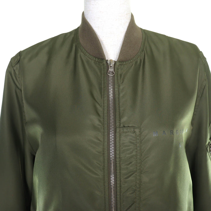 極美品△MM6 Maison Margiela エムエムシックス メゾンマルジェラ 21AW S52AA0115 ミリタリーブルゾン MA-1 ジャケット カーキ 36 正規品