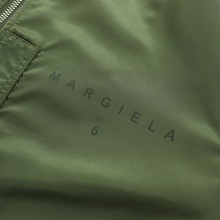 極美品△MM6 Maison Margiela エムエムシックス メゾンマルジェラ 21AW S52AA0115 ミリタリーブルゾン MA-1 ジャケット カーキ 36 正規品