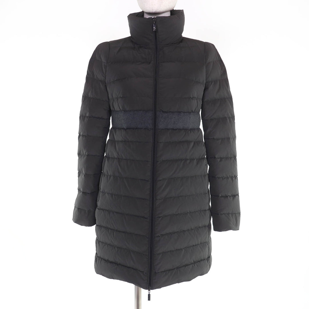 極美品☆MONCLER モンクレール 2014年製 SOLOGNE ソローニュ ZIP UP スタンドカラー ダウンコート ダークグレー 0 正規品 レディース