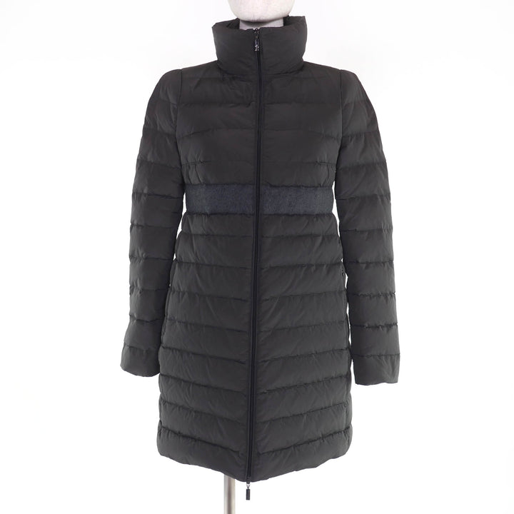 極美品☆MONCLER モンクレール 2014年製 SOLOGNE ソローニュ ZIP UP スタンドカラー ダウンコート ダークグレー 0 正規品 レディース