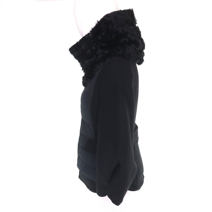 美品△MONCLER モンクレール 320934634410 RUMEX バックベルト カルガンラムファー ウール ダウンジャケット ブラック 0 正規品