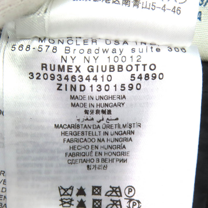 美品△MONCLER モンクレール 320934634410 RUMEX バックベルト カルガンラムファー ウール ダウンジャケット ブラック 0 正規品