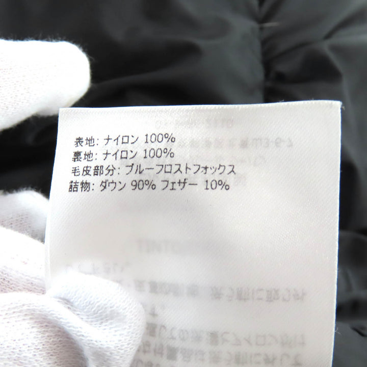 極美品★MONCLER モンクレール HIRONDELLE イロンデール 美シルエット 襟ブルーフロストフォックスファー付 ダウンコート 黒 00 正規品