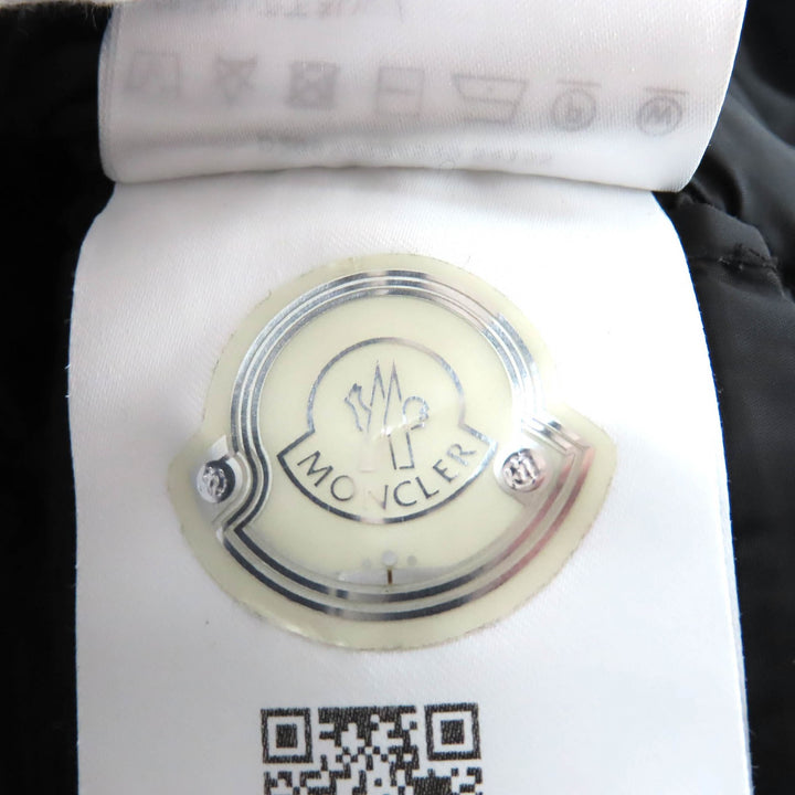 極美品★MONCLER モンクレール HIRONDELLE イロンデール 美シルエット 襟ブルーフロストフォックスファー付 ダウンコート 黒 00 正規品