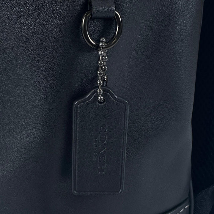 極美品▲COACH コーチ CU072 LGUE FLP BP リーグ フラップ バックパック スムースレザー ブラック メンズ 定価99000円 保存袋付き