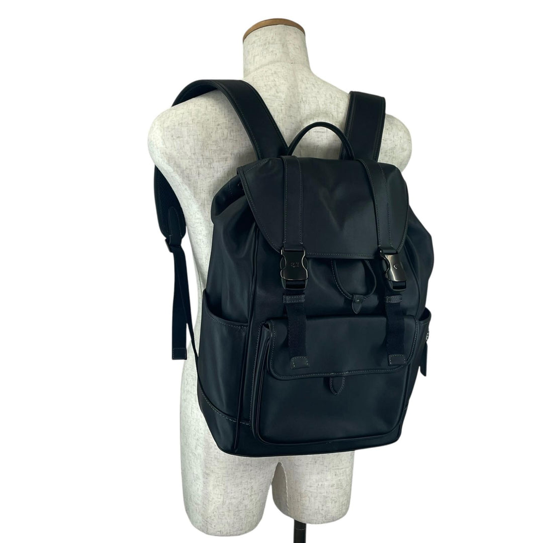 極美品▲COACH コーチ CU072 LGUE FLP BP リーグ フラップ バックパック スムースレザー ブラック メンズ 定価99000円 保存袋付き