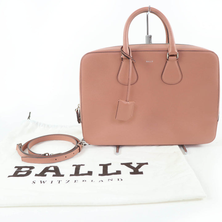極美品☆BALLY バリー BOND MD 鍵付 レザー 2way ショルダーバッグ・ハンドバッグ ブリーフケース ピンク系 保存袋付き レディース