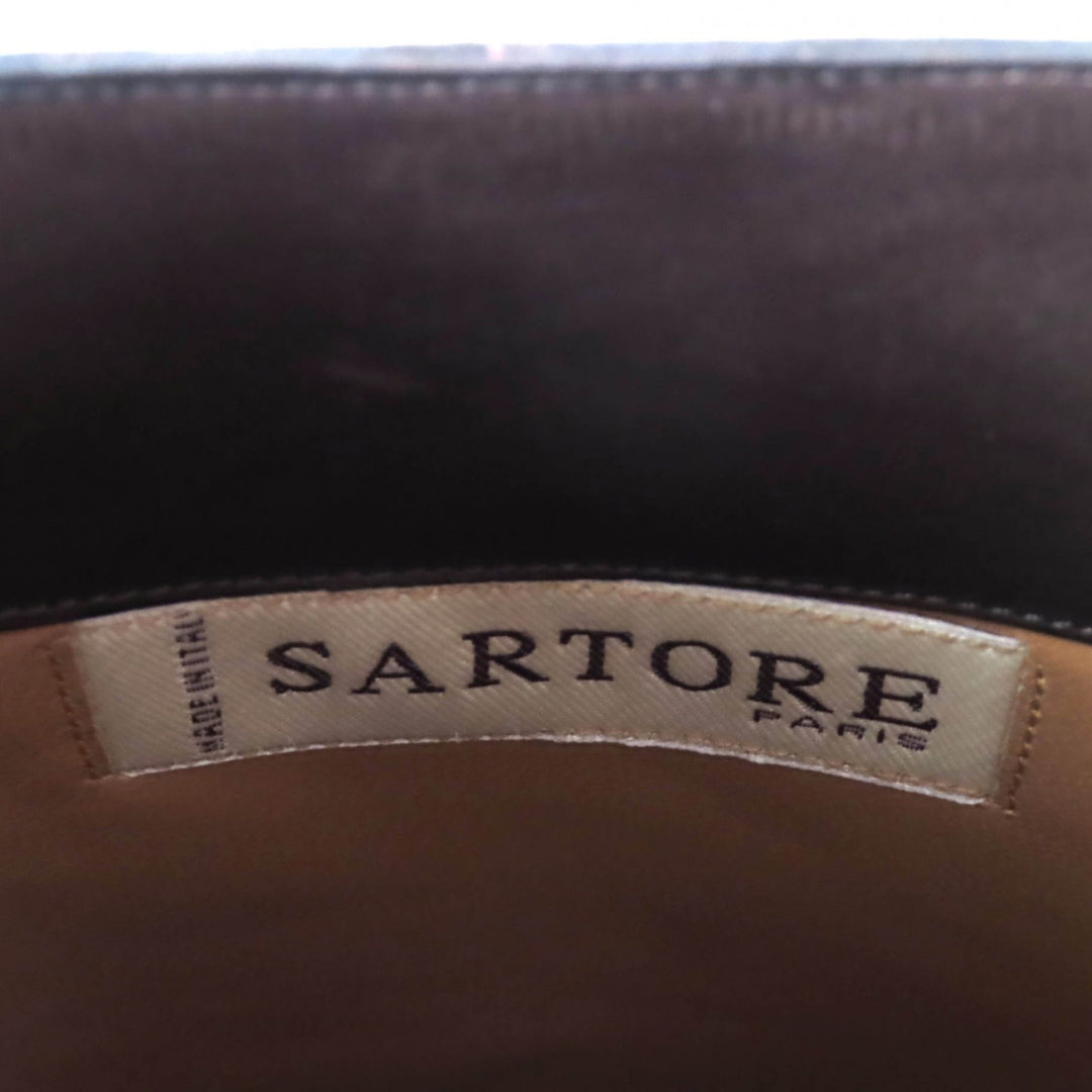 美品★SARTORE サルトル ベルトデザイン レザー ジョッキーブーツ ロングブーツ ブラウン 37.5 イタリア製 レディース