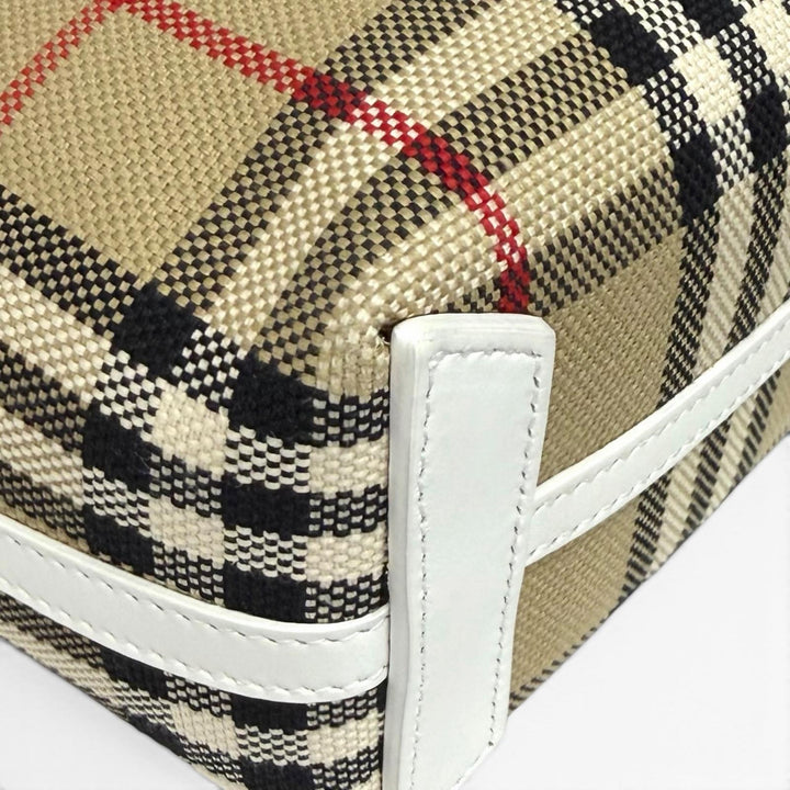 極美品★Burberrys バーバリー 8072348 キャンバス ノバチェック柄 レザー使い ミニ ロンドン トート 2WAY ショルダーバッグ 保存袋付