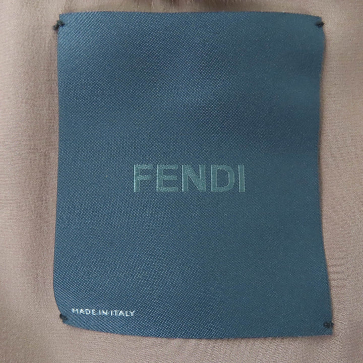 極美品☆FENDI フェンディ クロコダイルレザーベルト付 ミンクファー ジャケット ブラウン 40 ハンガー・ガーメント付 正規品 レディース