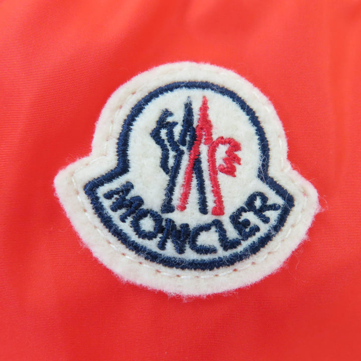 未使用品☆MONCLER モンクレール LICHEN ロゴワッペン・フード付 膝丈 ナイロンジャケット オレンジ 1 正規品 レディース
