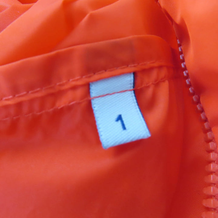 未使用品☆MONCLER モンクレール LICHEN ロゴワッペン・フード付 膝丈 ナイロンジャケット オレンジ 1 正規品 レディース