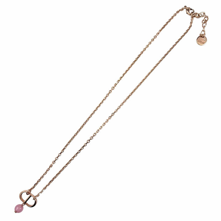 極美品◇DIOR ディオール N1390PTCPL Petit CD 1Pダイヤモンド レジンパール ネックレス ローズゴールド 箱・保存袋付き レディース