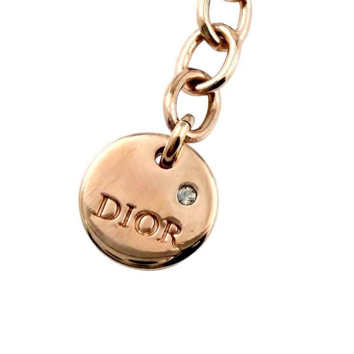 極美品◇DIOR ディオール N1390PTCPL Petit CD 1Pダイヤモンド レジンパール ネックレス ローズゴールド 箱・保存袋付き レディース