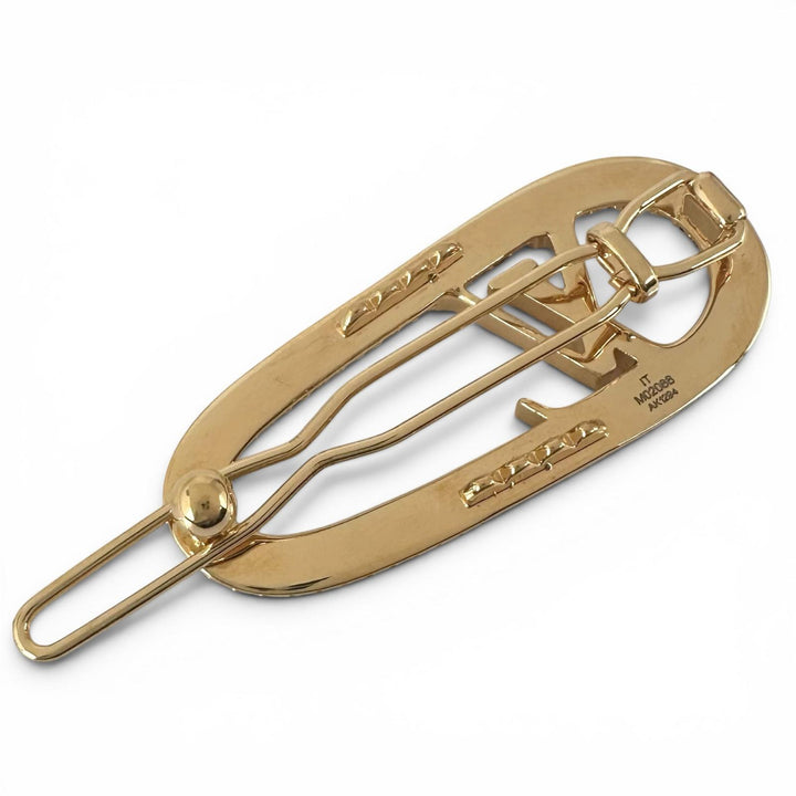 極美品▲LOUIS VUITTON ルイヴィトン M02088 バレッタ・マイLV チェーン ラインストーン ヘアアクセサリー バレッタ ゴールド レディース