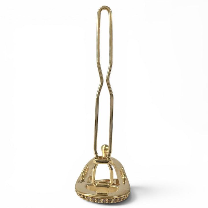 極美品▲LOUIS VUITTON ルイヴィトン M02088 バレッタ・マイLV チェーン ラインストーン ヘアアクセサリー バレッタ ゴールド レディース
