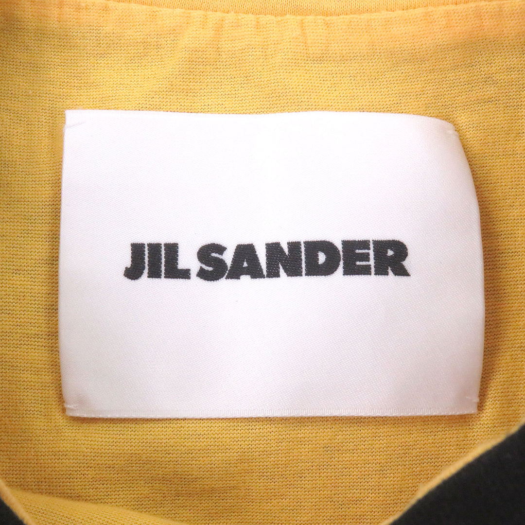 美品□JIL SANDER ジルサンダー J61GC0002 コットン100％ ドッキングデザイン 半袖Ｔシャツ ブラック イエロー 46 イタリア製 正規品