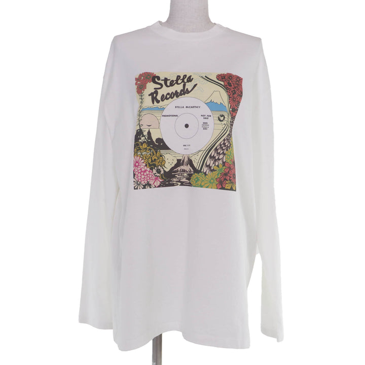 未使用品☆Stella McCartney ステラマッカートニー 2023年製 6J0161 コットン100％ レコード 長袖Ｔシャツ ホワイト M 正規品 レディース