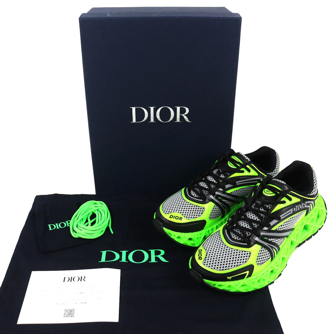 未使用品△DIOR ディオール オム 3SN323ZDX B35 NXXT スニーカー 限定533/888 テクニカルファブリック ネオングリーン 43 箱付 メンズ