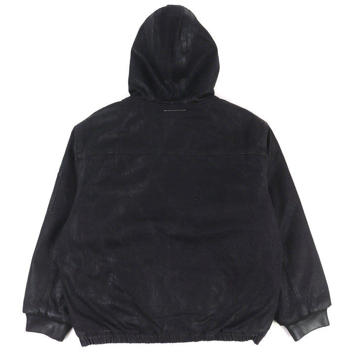 極美品△シュプリーム メゾンマルジェラ MM6 24SS FOIL HOODED WORK JACKET 中綿 コットンキャンバス ジャケット ブラック L メンズ