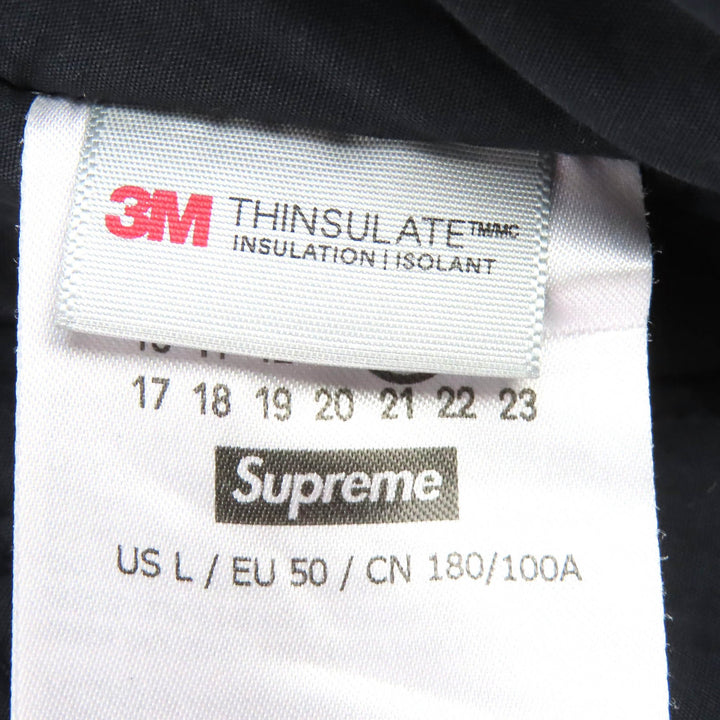 極美品△シュプリーム メゾンマルジェラ MM6 24SS FOIL HOODED WORK JACKET 中綿 コットンキャンバス ジャケット ブラック L メンズ