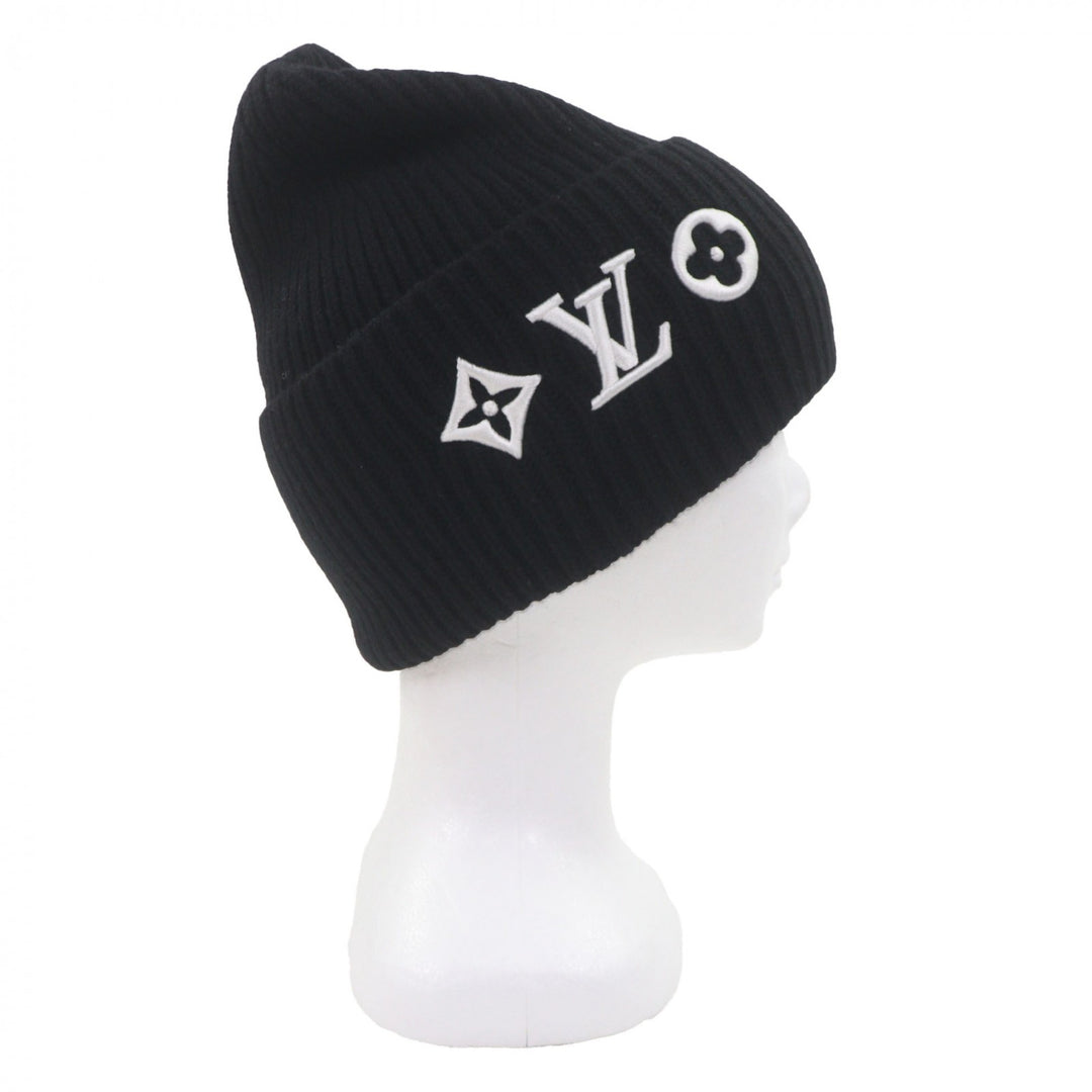 未使用品▼LOUIS VUITTON ルイヴィトン M77872 ビーニー LVヘッドライン ウール100% 帽子 ニットキャップ ブラック S 正規品 伊製 メンズ