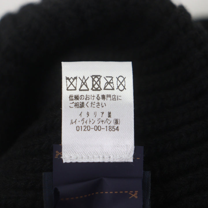未使用品▼LOUIS VUITTON ルイヴィトン M77872 ビーニー LVヘッドライン ウール100% 帽子 ニットキャップ ブラック S 正規品 伊製 メンズ