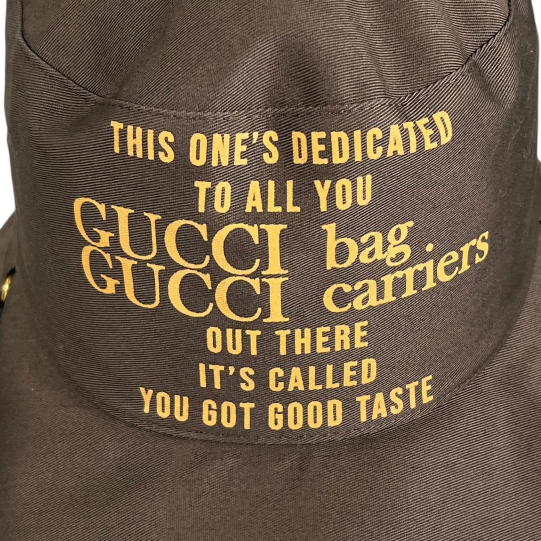 未使用品▲GUCCI グッチ 2022SS 679993 100周年記念モデル リバーシブル バケット ハット ブラウン M イタリア製 正規品 メンズ 箱付き
