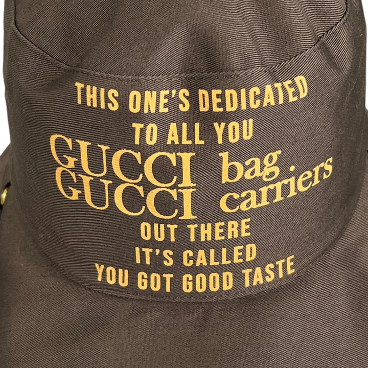 未使用品▲GUCCI グッチ 2022SS 679993 100周年記念モデル リバーシブル バケット ハット ブラウン M イタリア製 正規品 メンズ 箱付き