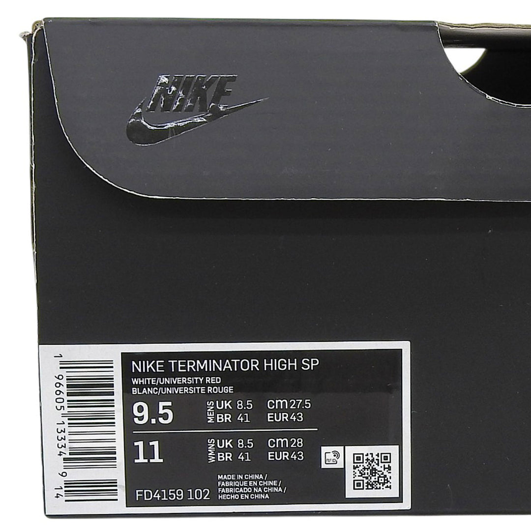 未使用品▲ナイキ コムデギャルソンオムプリュス FD4159-102 TERMINATOR HIGH SP レザー スニーカー レッド ホワイト 27.5 メンズ 箱付き