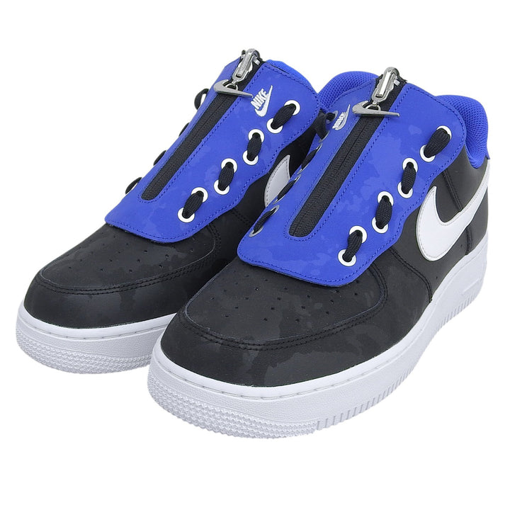 未使用品▲NIKE ナイキ DC8875-001 AIR FORCE 1 07 SHROUD スウッシュ金具付 ZIP レザー スニーカー ブラック ブルー 29cm メンズ