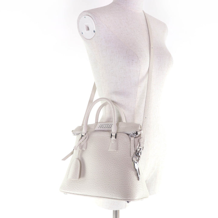 極美品☆Maison Margiela 11 メゾンマルジェラ11 S56WG0082 5AC レザー 2WAY ミニバッグ ショルダーバッグ ホワイト 伊製 レディース
