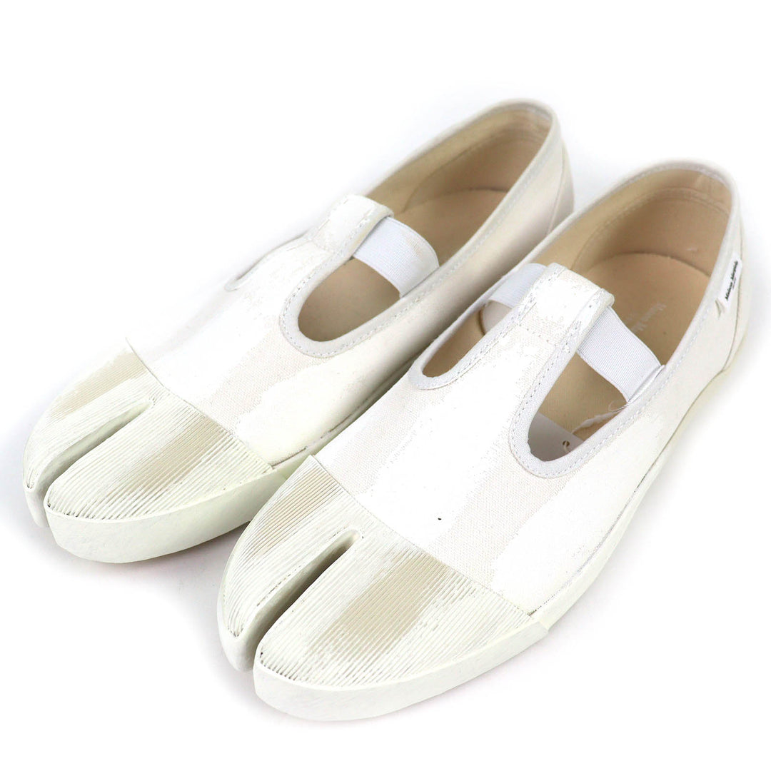 未使用品△Maison Margiela メゾンマルジェラ 24SS S97WS0064 キャンバス 足袋 タビシューズ スニーカー スリッポン ホワイト 41 箱 袋付
