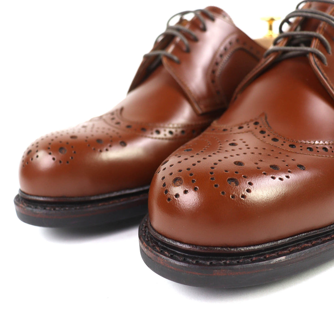 未使用品△JALAN SRIWIJAYA ジャランスリウァヤ 99037 COGNAC HIGH SHINE ロングウィングチップ ダイナイトソール レザーシューズ 茶色 8