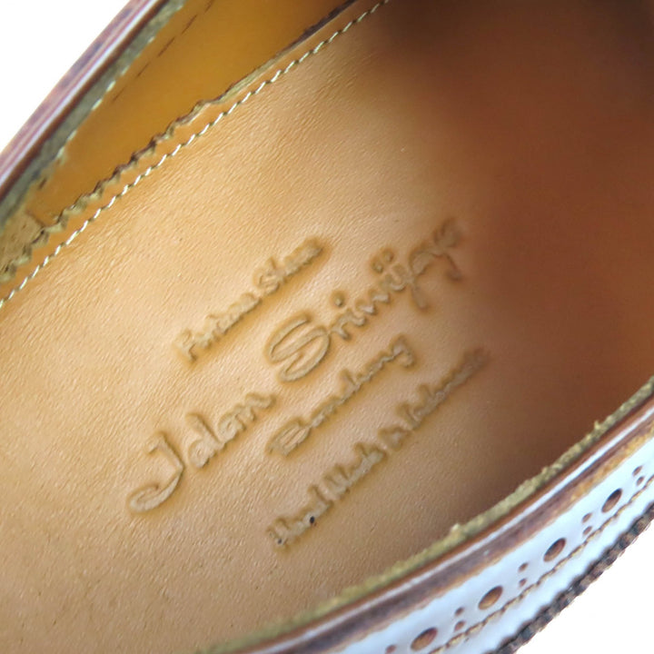未使用品△JALAN SRIWIJAYA ジャランスリウァヤ 99037 COGNAC HIGH SHINE ロングウィングチップ ダイナイトソール レザーシューズ 茶色 8