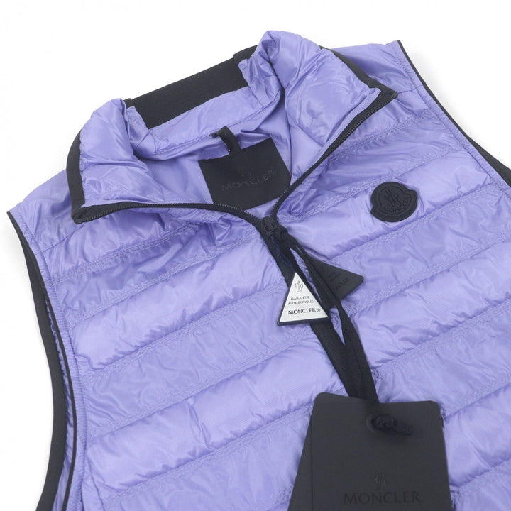 未使用品□MONCLER モンクレール LAUTARET GIUBBOTTO 2023年製 ロゴワッペン ポケッタブル ダウンベスト ライトパープル 1 正規品 メンズ