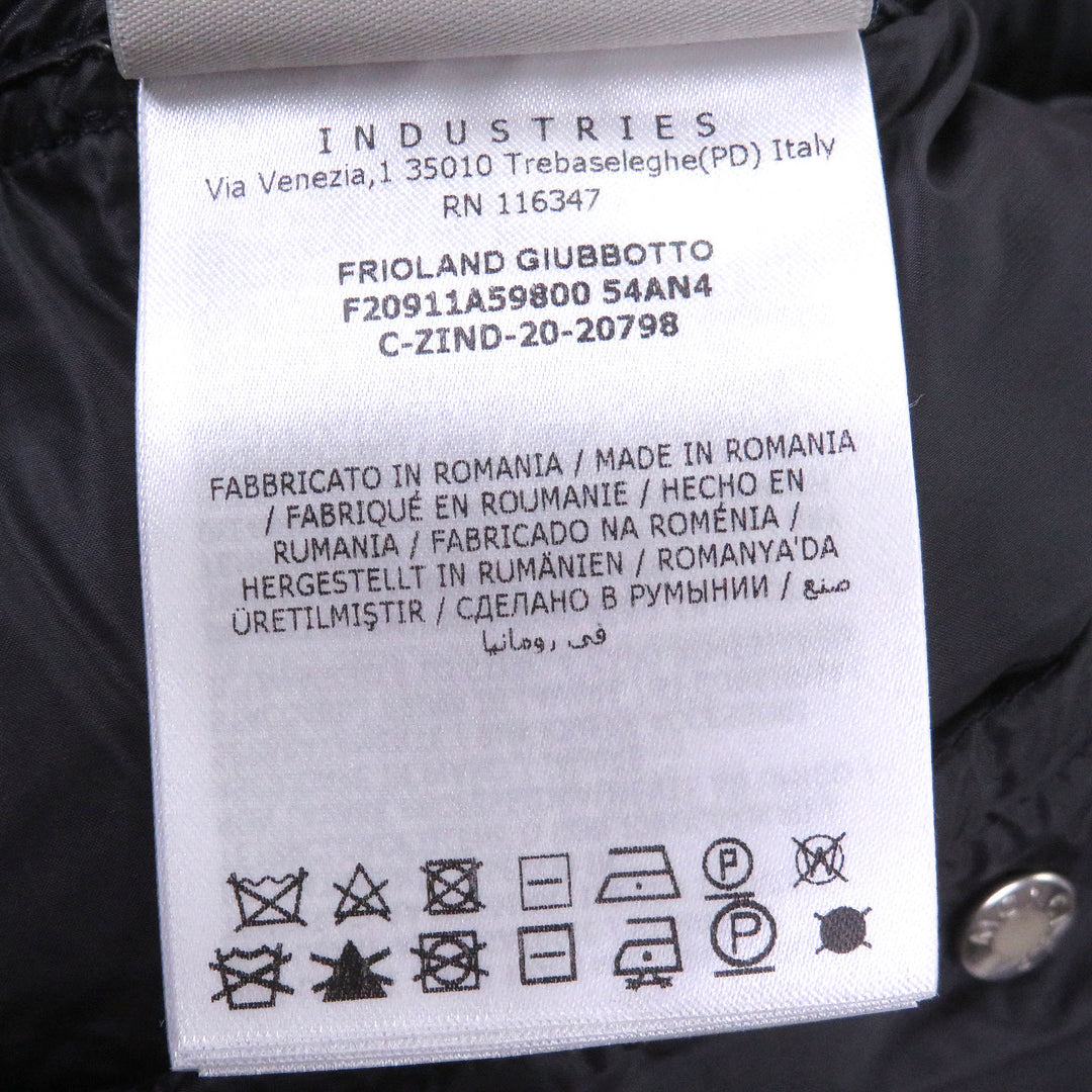 極美品□MONCLER モンクレール FRIOLAND ロゴラバーワッペン ロゴ総柄 フーデッド ダウンジャケット レッド ブラック 2 正規品 メンズ