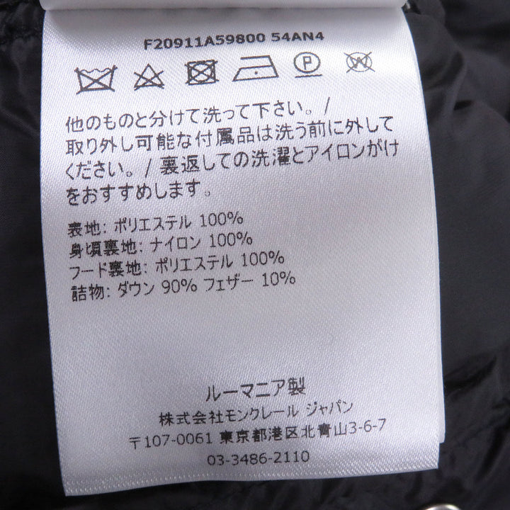 極美品□MONCLER モンクレール FRIOLAND ロゴラバーワッペン ロゴ総柄 フーデッド ダウンジャケット レッド ブラック 2 正規品 メンズ