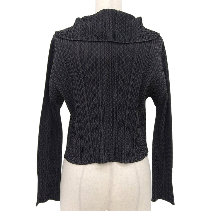 極美品▲PLEATS PLEASE プリーツプリーズ イッセイミヤケ PP33-J0703 コットン混 プリーツカーディガン 3 日本製 正規品 レディース